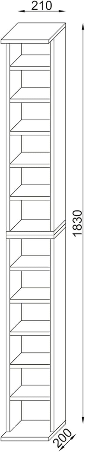 CD DVD Storage Tower Rack Holds 204 CDs 72 DVDs Beech Shelf