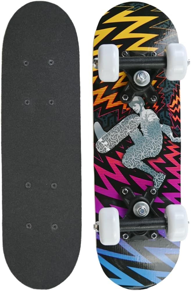 Kids Mini Skateboard Beginner 43cm Lightweight Grip Deck PU Wheels Toy Board