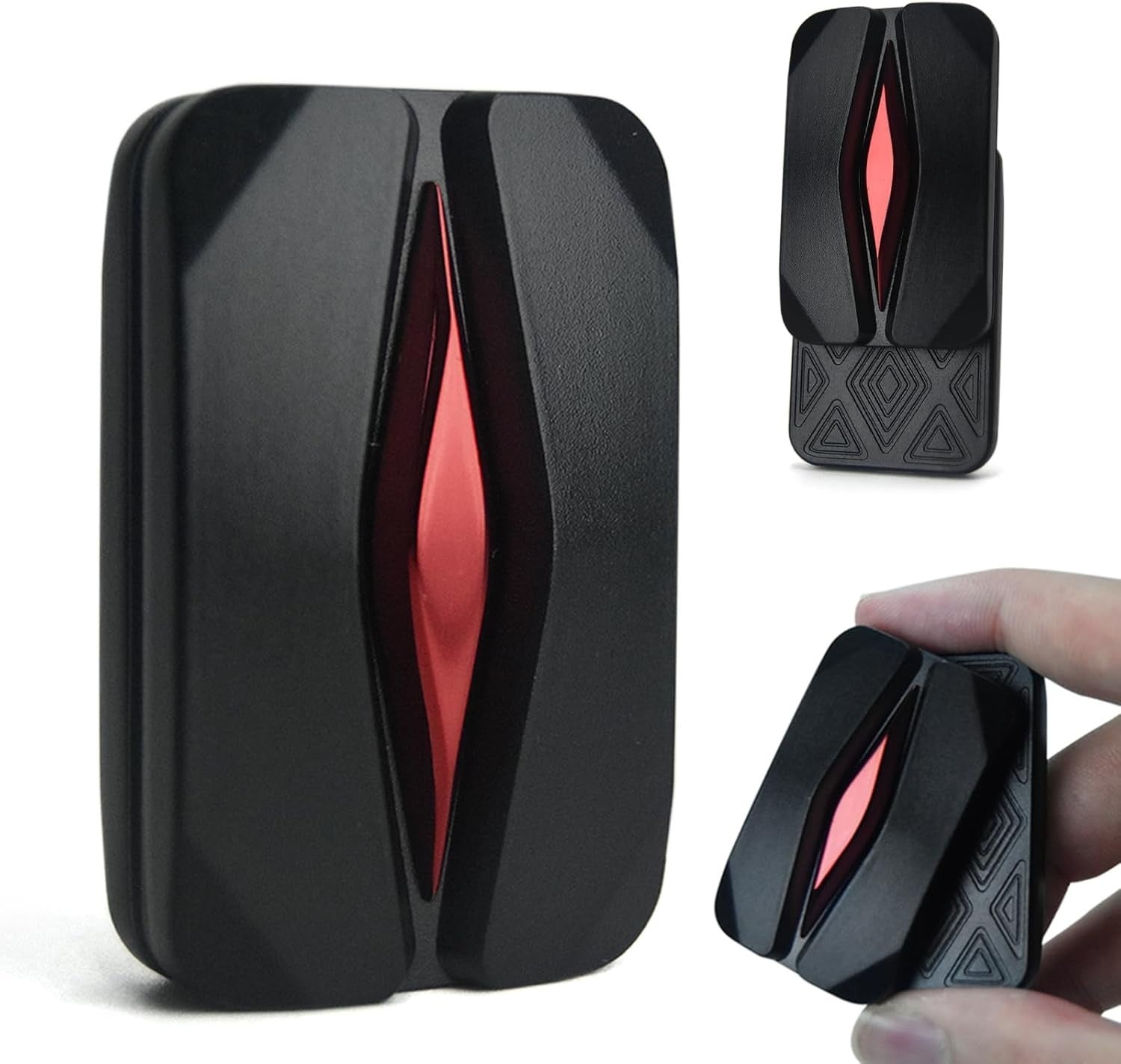 Black Red Trackless Magnetic Fidget Slider Metal ADHD Stress EDC