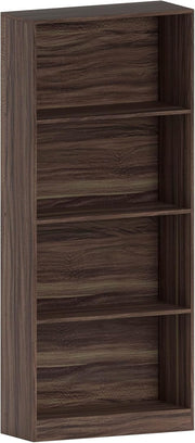 4 Tier Walnut Wooden Bookcase Modern Storage Display Shelf for Living Room