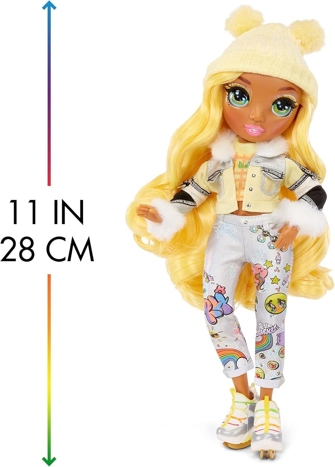 Winter Fashion Doll Yellow Outfit Snow Gear 2 Looks Stand Set