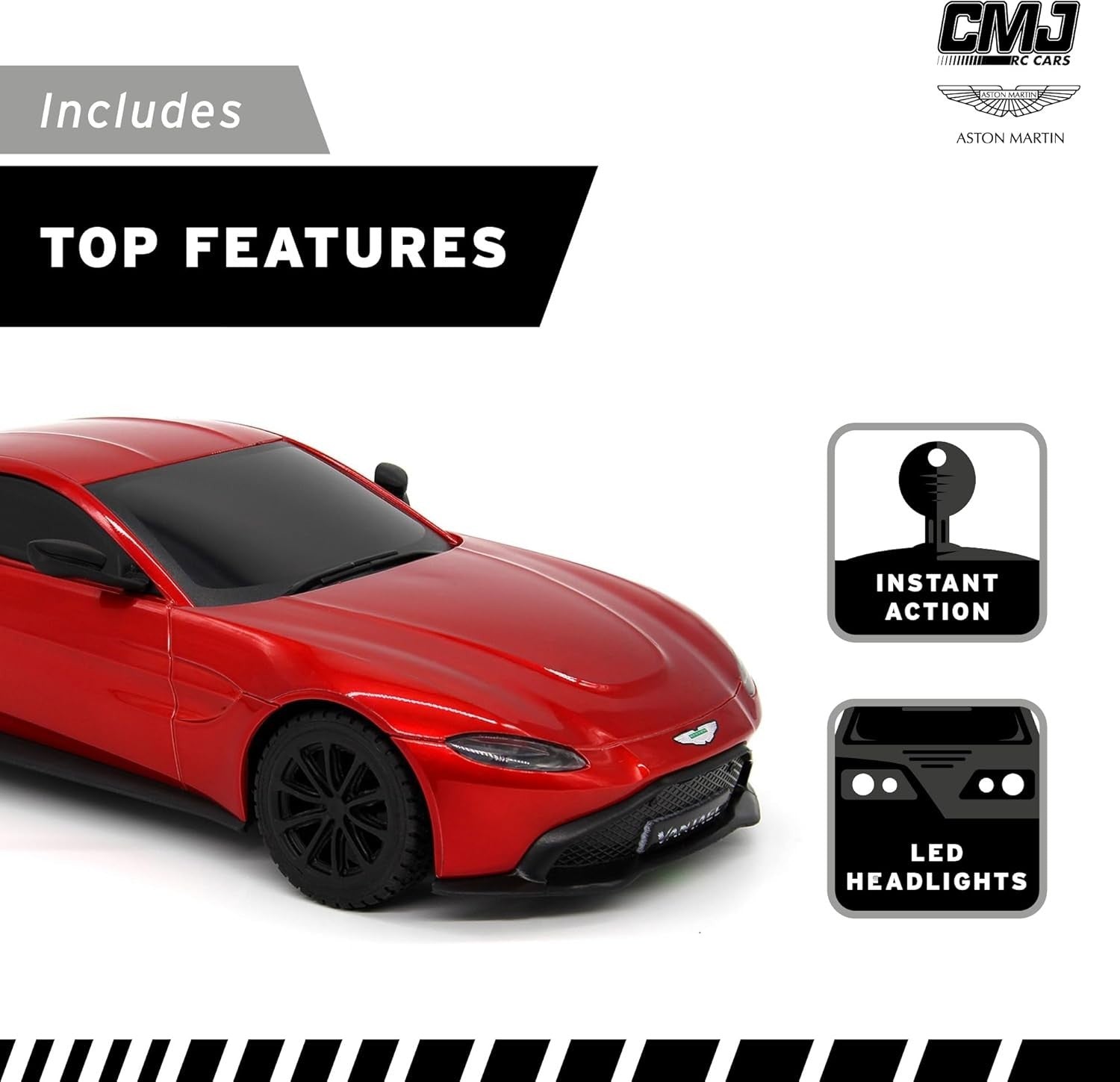 1:24 Scale Red Sports RC Car, Remote Control Toy Vehicle for Kids & Adults