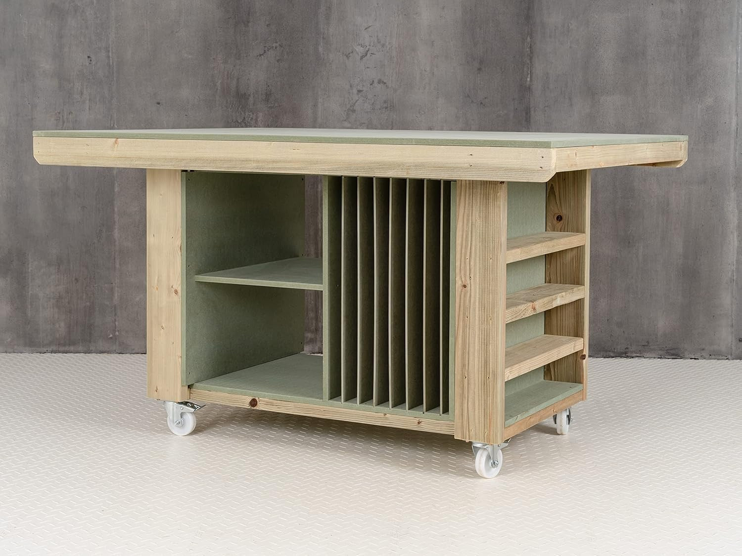 Heavy-Duty Art & Craft Workbench – 18mm Moisture-Resistant Top & Storage Shelves