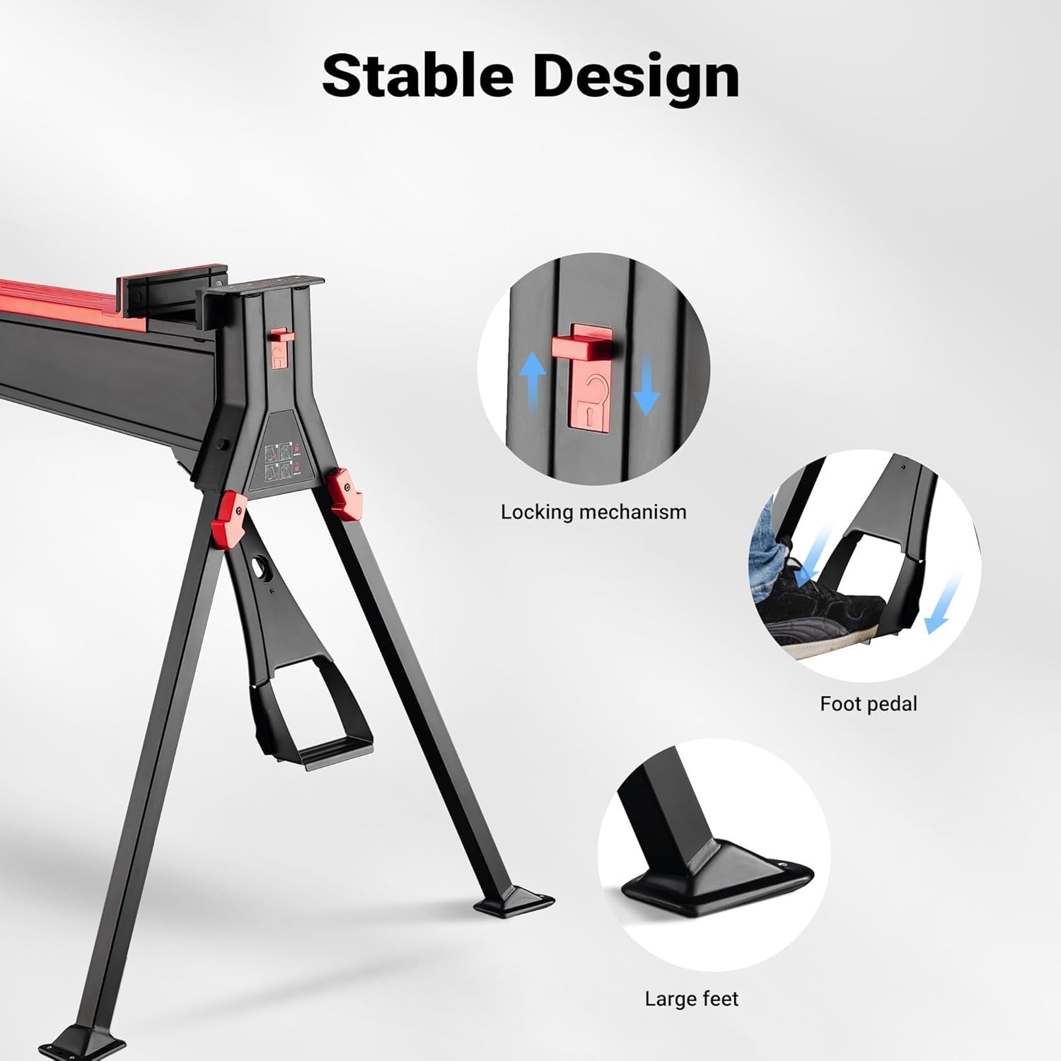 Foldable Mobile Workbench 98x88x87cm with Heavy-Duty Vice 200kg Load Capacity