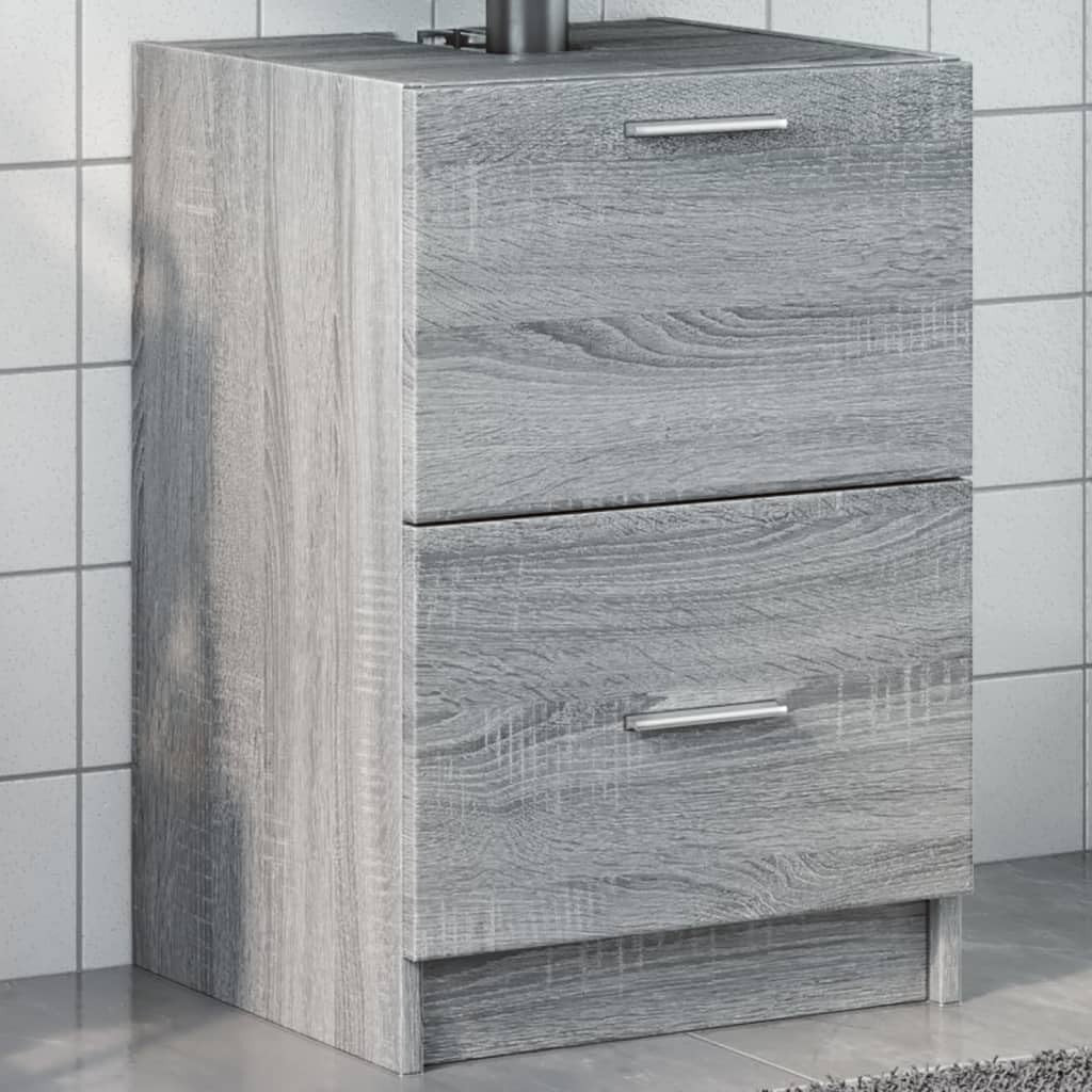 Grey Sonoma Bathroom Sink Cabinet 40x37x59cm Modern Under Sink Storage Unit