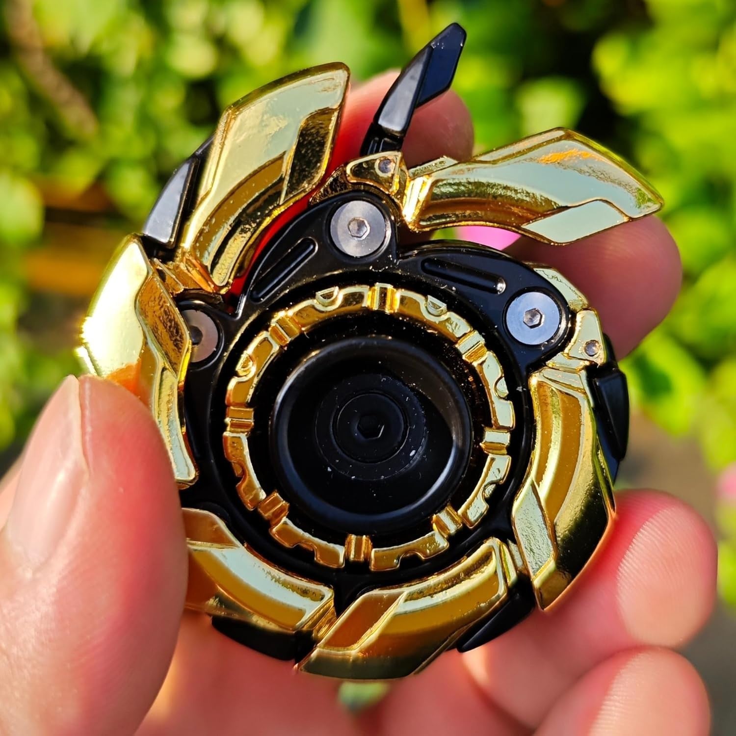 Gold Black Metal Fidget Spinning Top Magnetic EDC Stress Relief