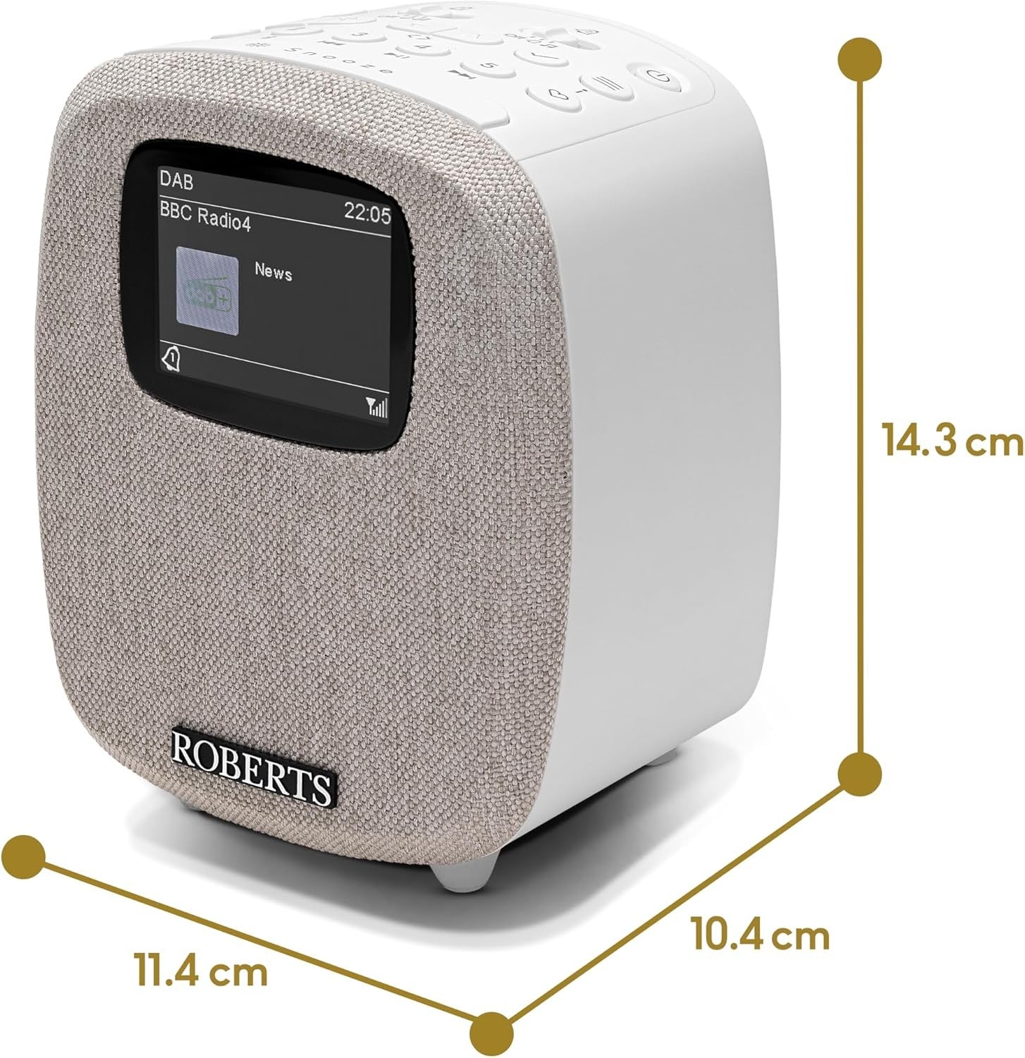 DAB Digital Clock Radio Bluetooth White Colour Display Dual Alarm Bedside