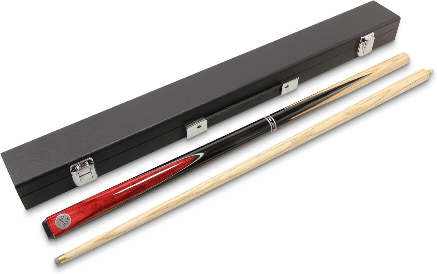 42in Junior Snooker Pool Cue 2pc Ash 9.5mm Tip Kids Case Set