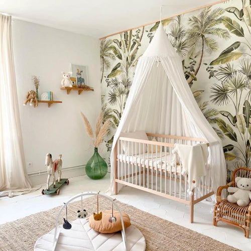 Space Saving Wooden Baby Cot Bed Adjustable Height Toddler Bed White Beech