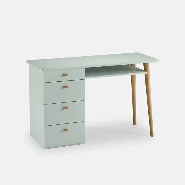 Scandi 4-Drawer Desk 120cm Pine MDF Study Table with Storage Unit