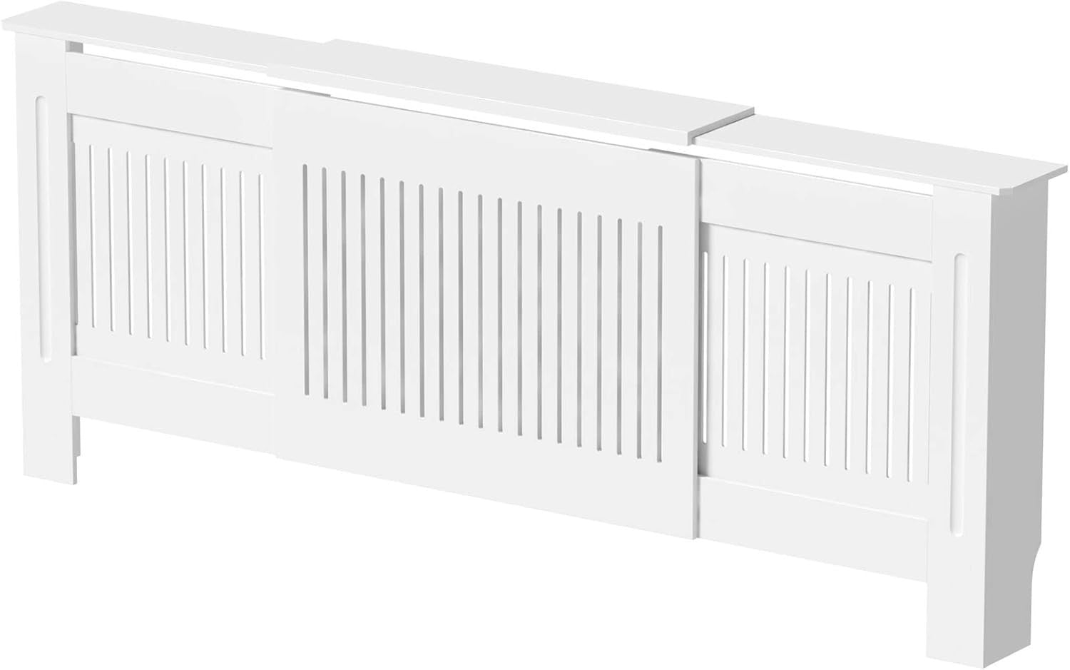 Modern White Radiator Cover Adjustable MDF Slat Cabinet Shelf for Living Room