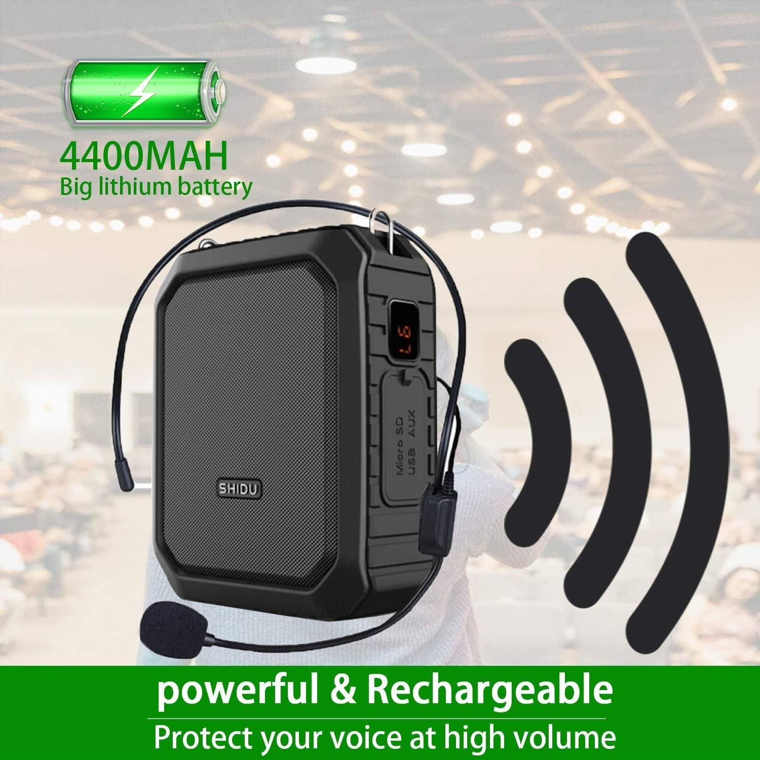 18W Portable Voice Amplifier Bluetooth Waterproof PA