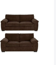 Brown Jumbo Cord 3+2 Seater Sofa Set Deep Cushions Sturdy Ultra Soft