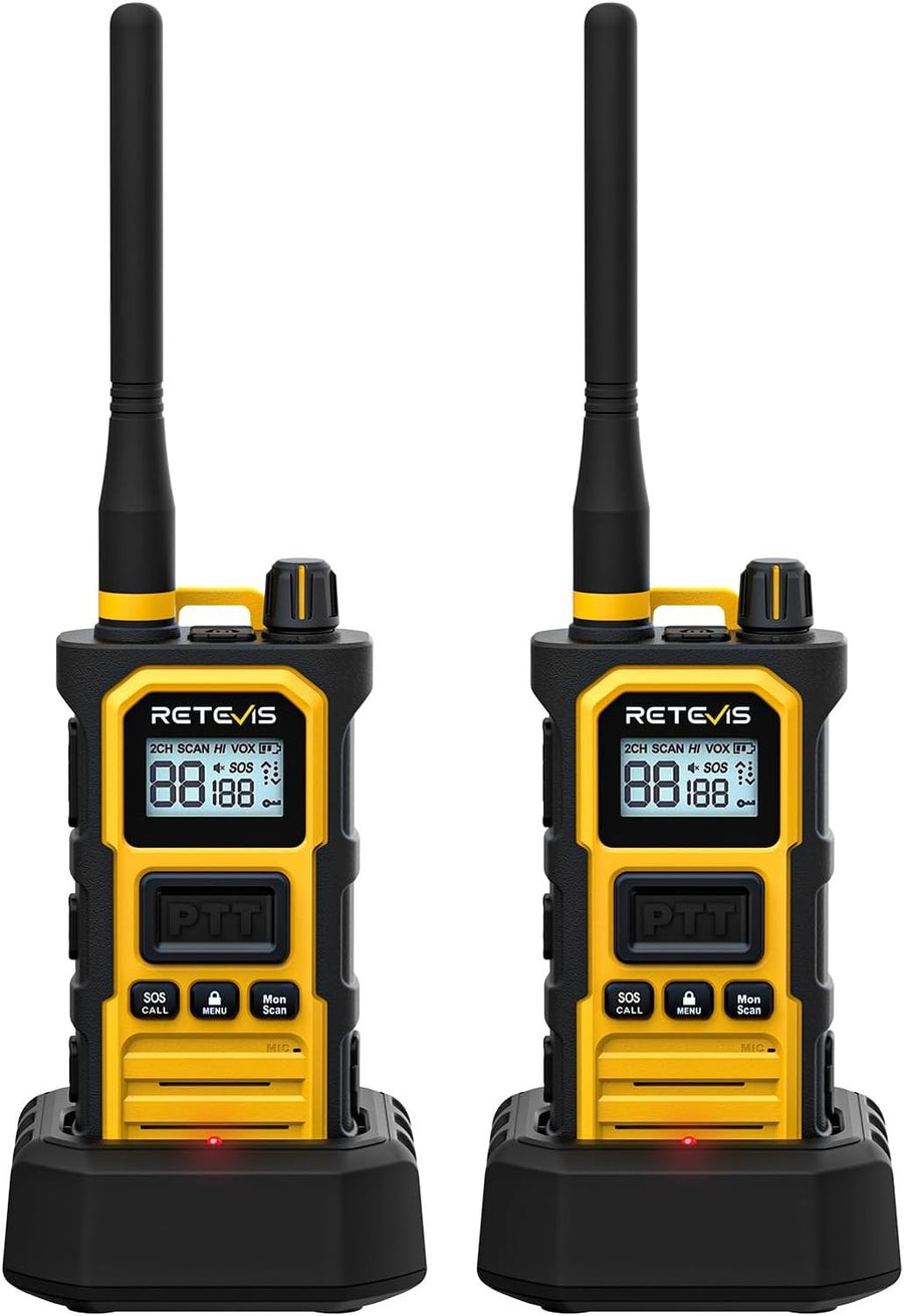IP67 Waterproof Walkie Talkies 2 Pack 2800mAh Noise Cancel Long Range