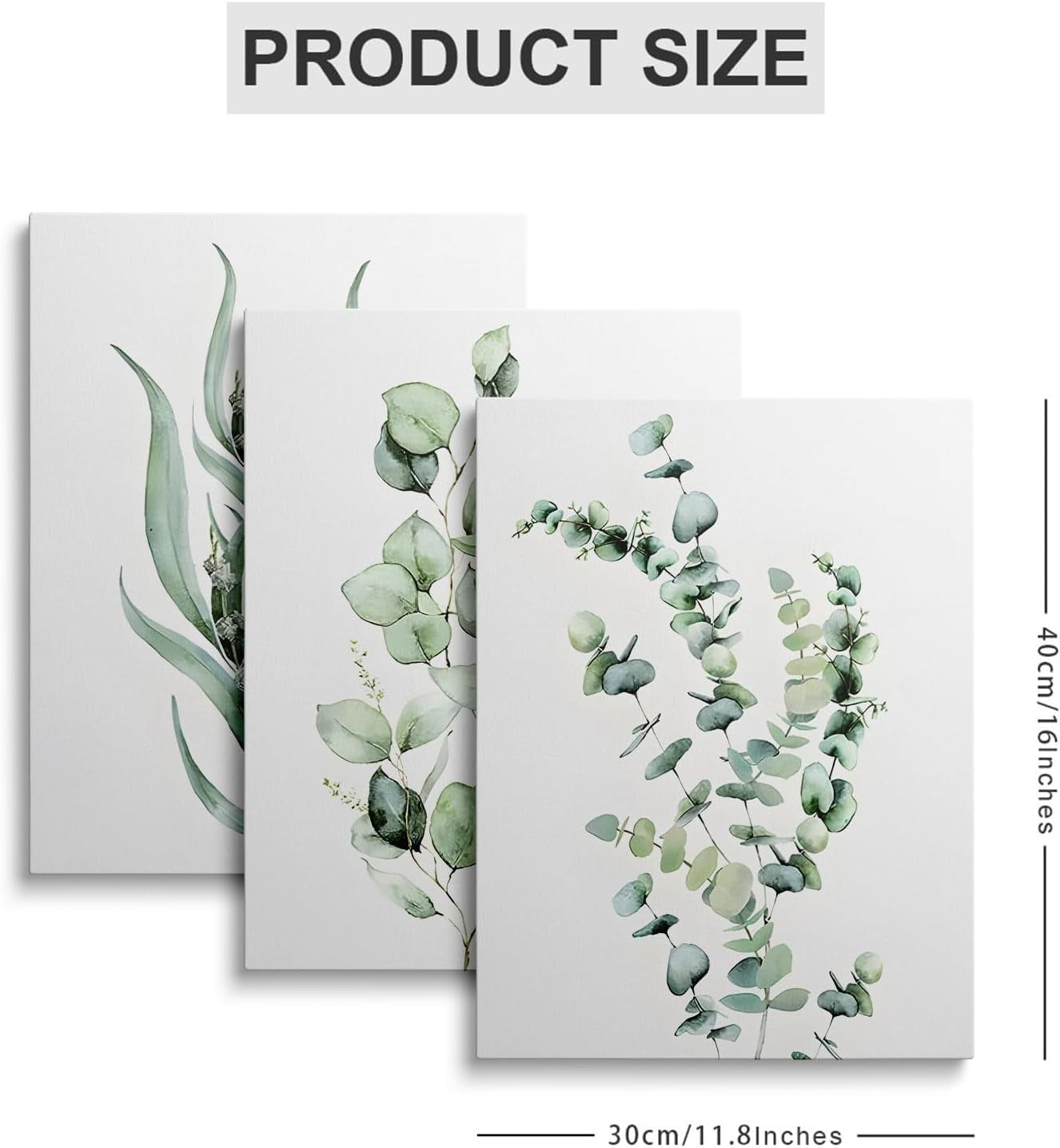 Tropical Leaf Canvas Wall Art 12x16" Green Plant Home Decor