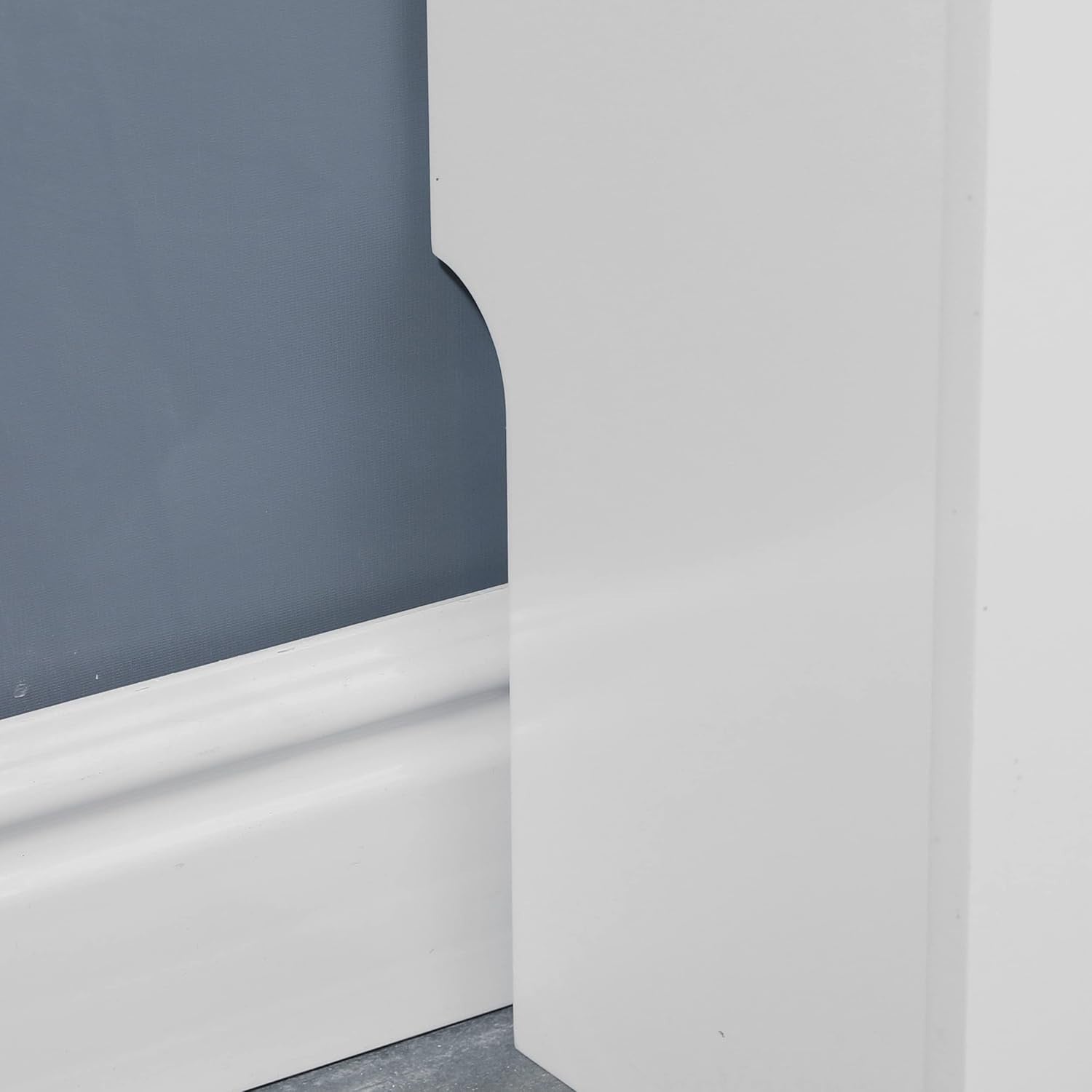 Extra Large White Radiator Cover Cabinet | MDF Wood Slatted Heating Shelf