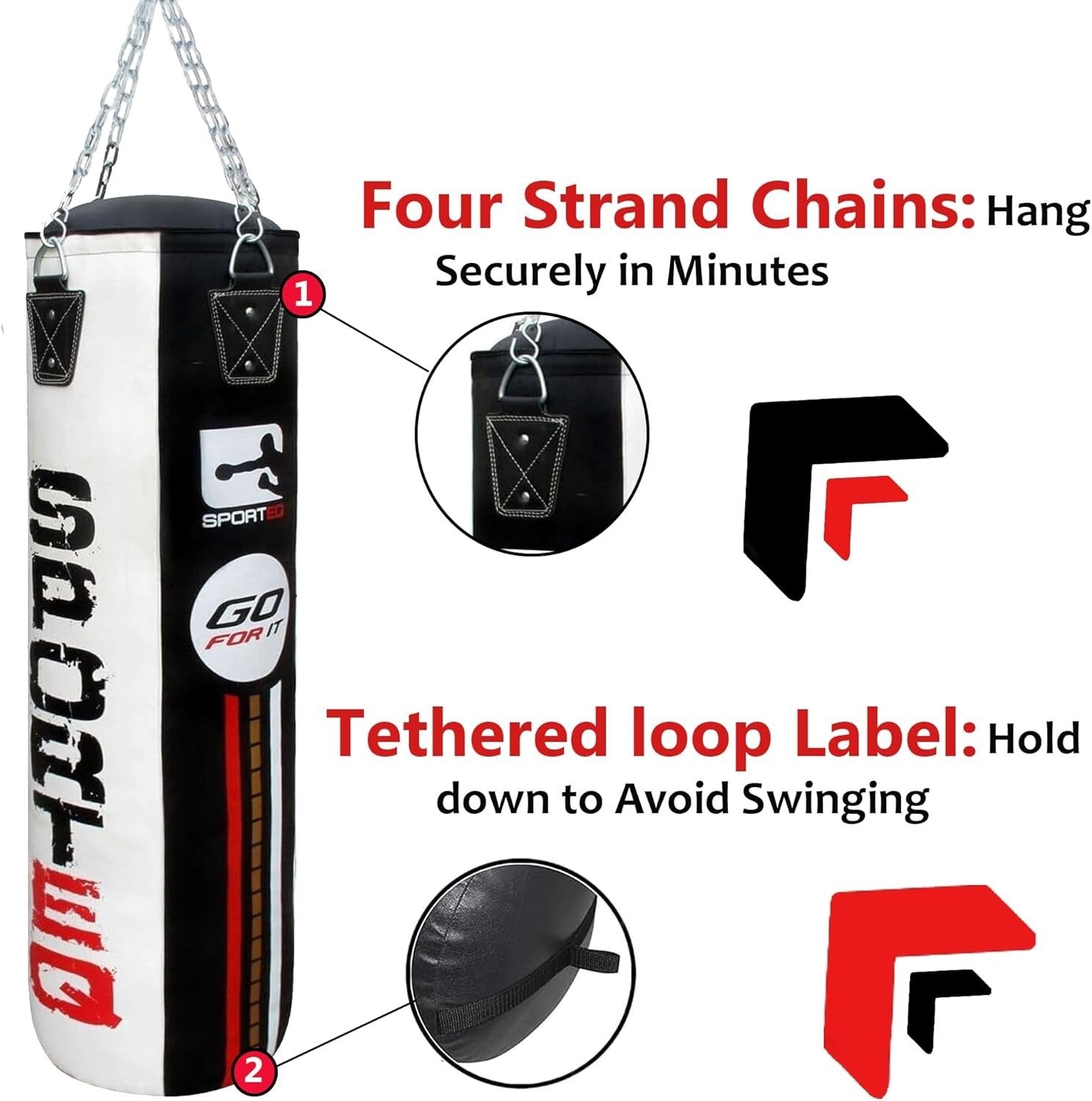 Heavy Filled Punching Bag 4FT Boxing MMA Kickboxing Training