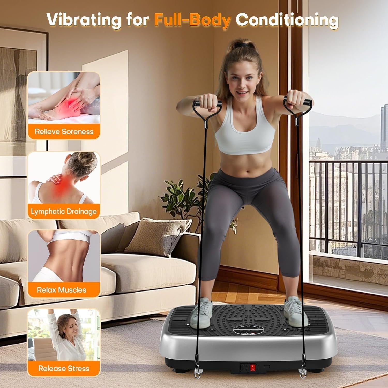 2D 3D Vibration Plate Exercise Platform Dual Motor Lymphatic Trainer