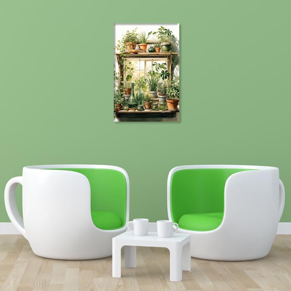 Botanical Canvas Wall Art Green Plant Print Framed Living Room Bedroom Decor