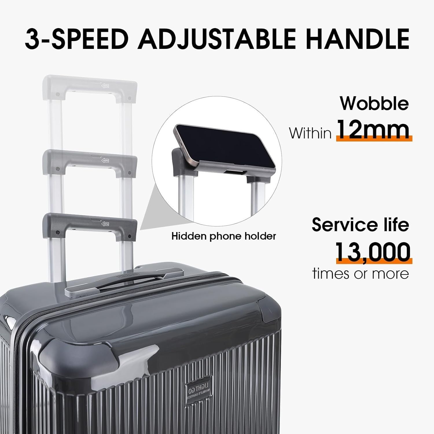 20” Trunk Style Carry On Hard Shell Suitcase TSA Lock Silent Wheels