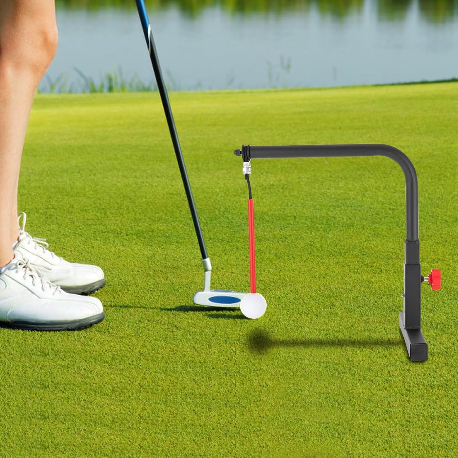 Golf Swing Trainer Bar 360° Ball Return Adjustable Practice Aid