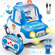 RC Police Car Toy for Toddlers 2 3 4 Boys Girls | Lights Music Rechargeable Gift