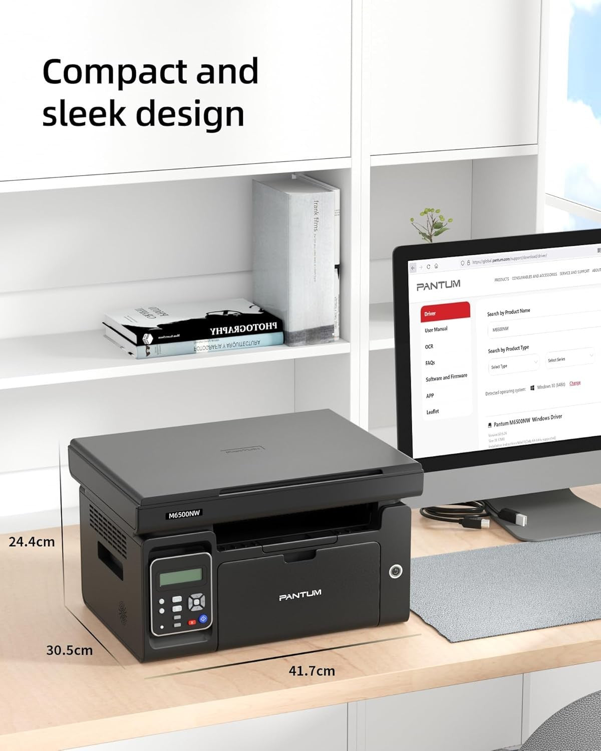 Black Mono Laser Printer A4 22ppm 3-in-1 Wireless USB Ethernet