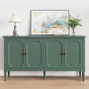 58" Mid Century Sideboard Cabinet with Adjustable Shelves, Green Finish