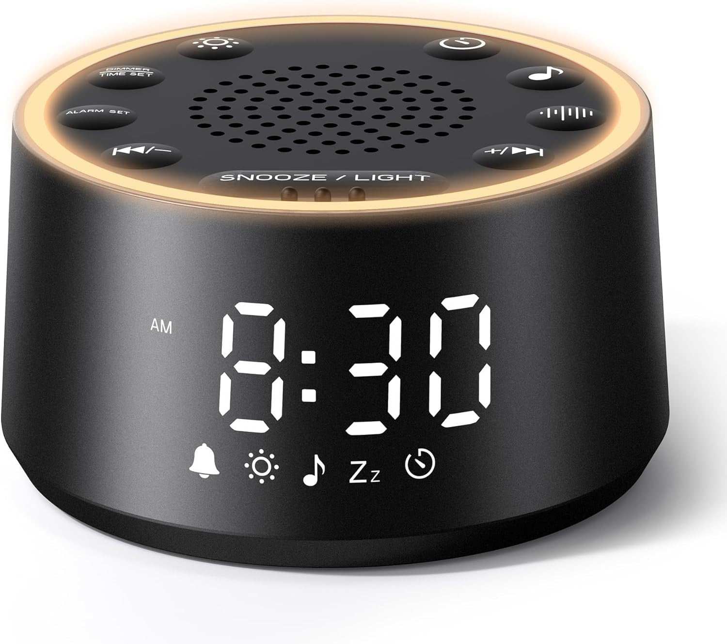 Black Noise Machine for Sleep – 25 Soothing Sounds, Night Light, Timer, Travel