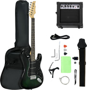 Electric Guitar Starter Kit 20W Amp Bag Tuner 6 String Green