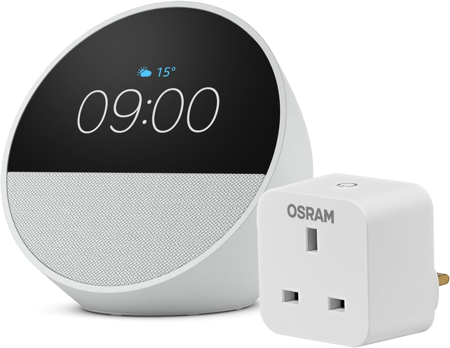 Smart Display Alarm Clock Touch Screen Voice Control Bluetooth Speaker Plug