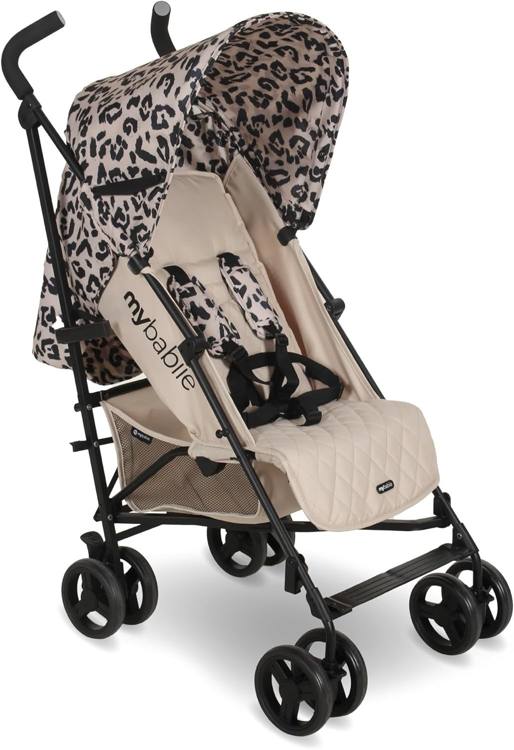 Lightweight Umbrella Stroller Compact Fold Travel Buggy Reclining Seat Leopard