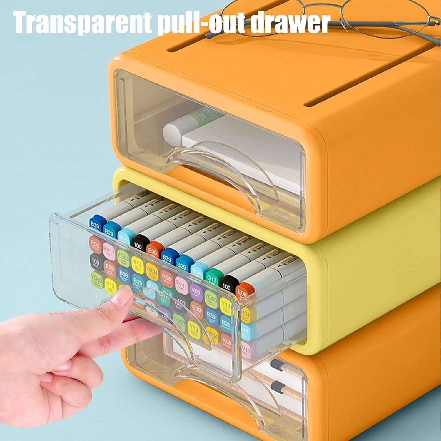 Desk Organizer 2 Small 1 Medium Drawers Stackable Storage for Office & Makeup