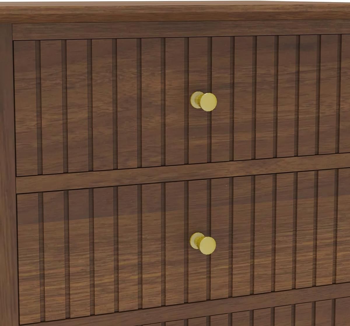 Pair of 3 Drawer Dark Wood Bedside Tables – Modern Bedroom Storage Units