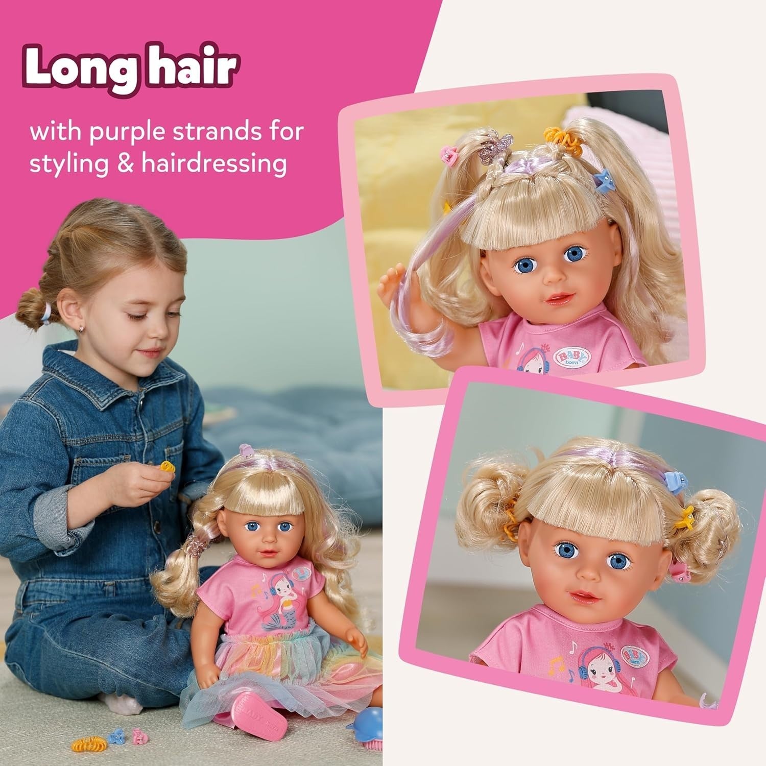 43cm Big Sister Fashion Doll Blonde Hair Styling Accessories Poseable