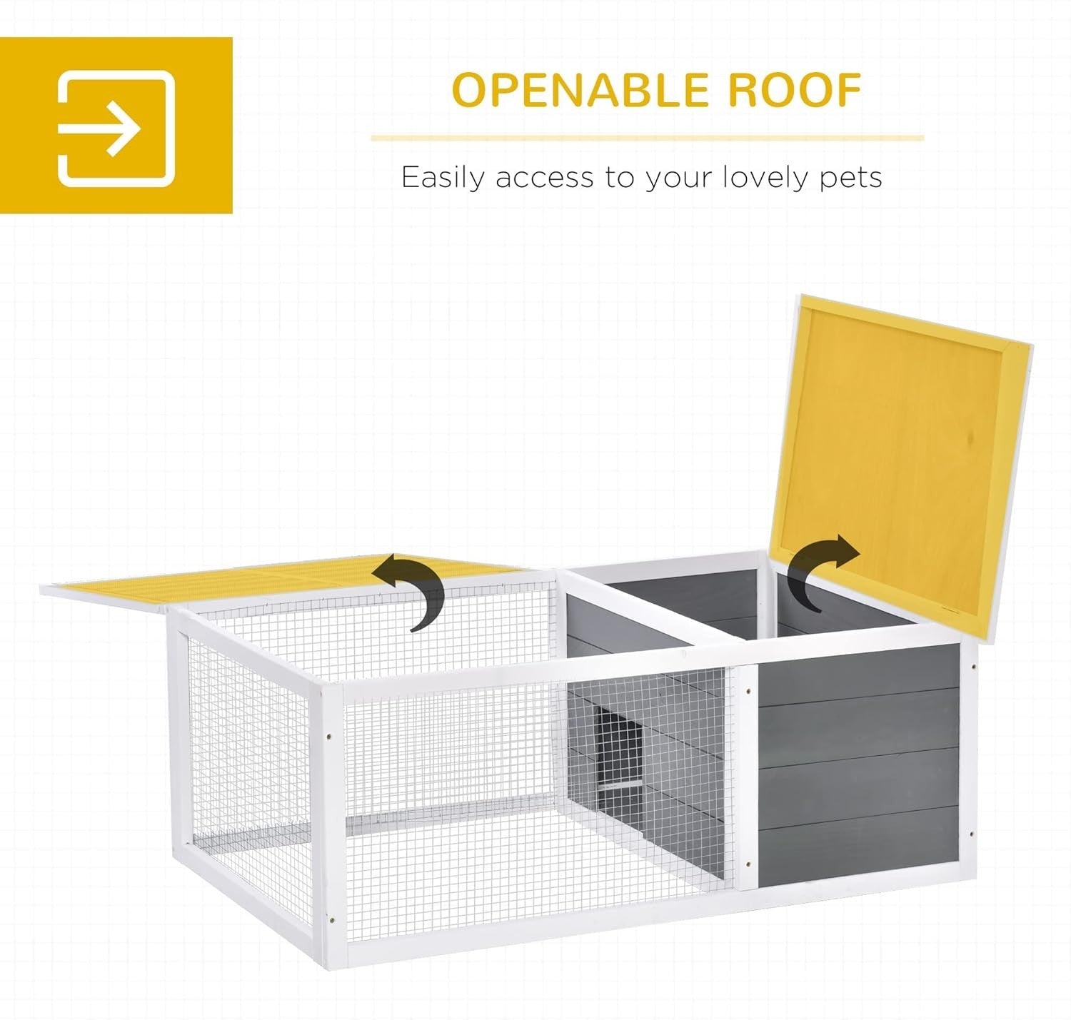 Wooden Rabbit Hutch 115cm Outdoor Pet Cage Run Roof
