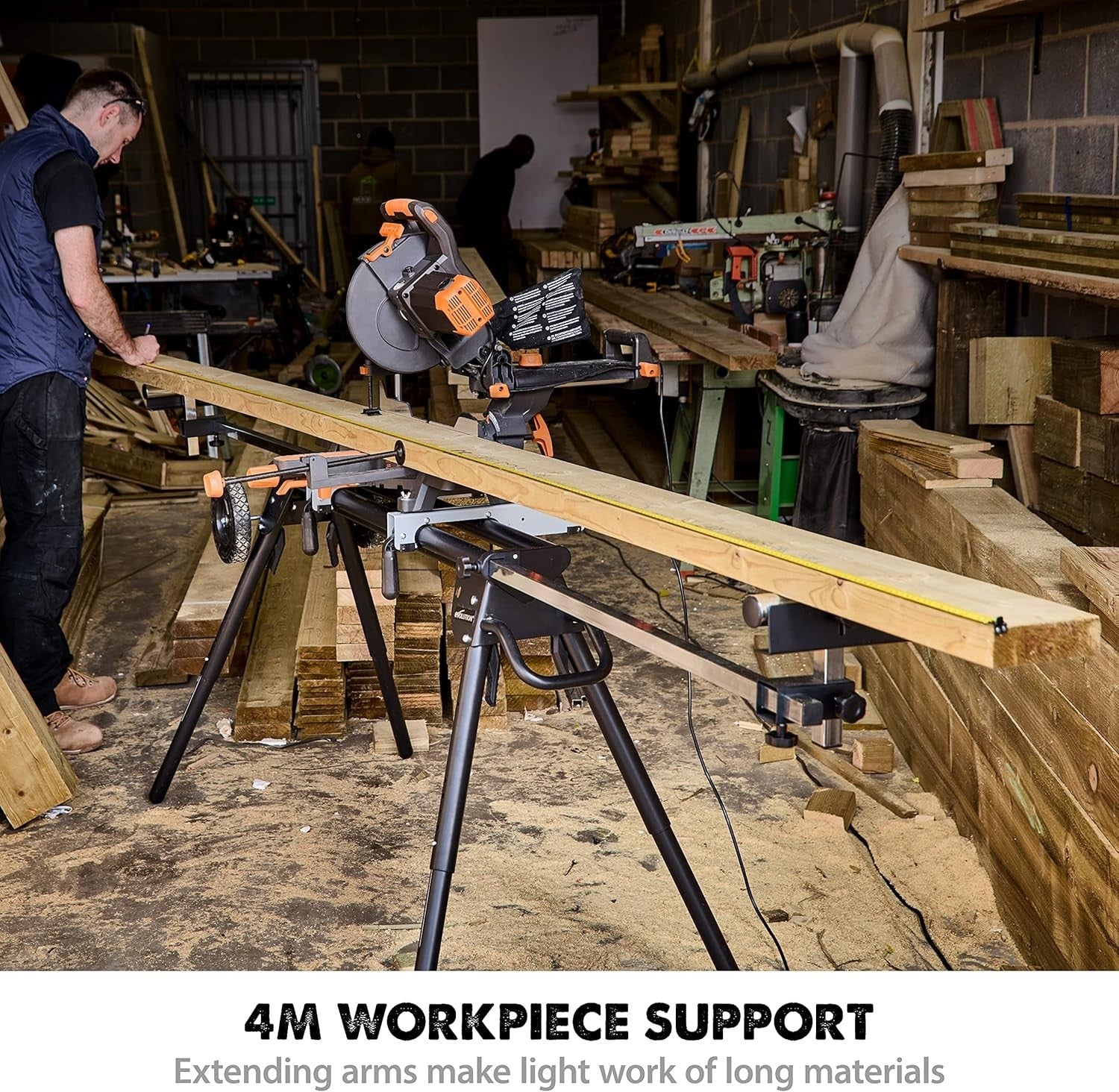 Folding Mitre Saw Stand Plus Extendable Arms 300kg Support Universal Fit