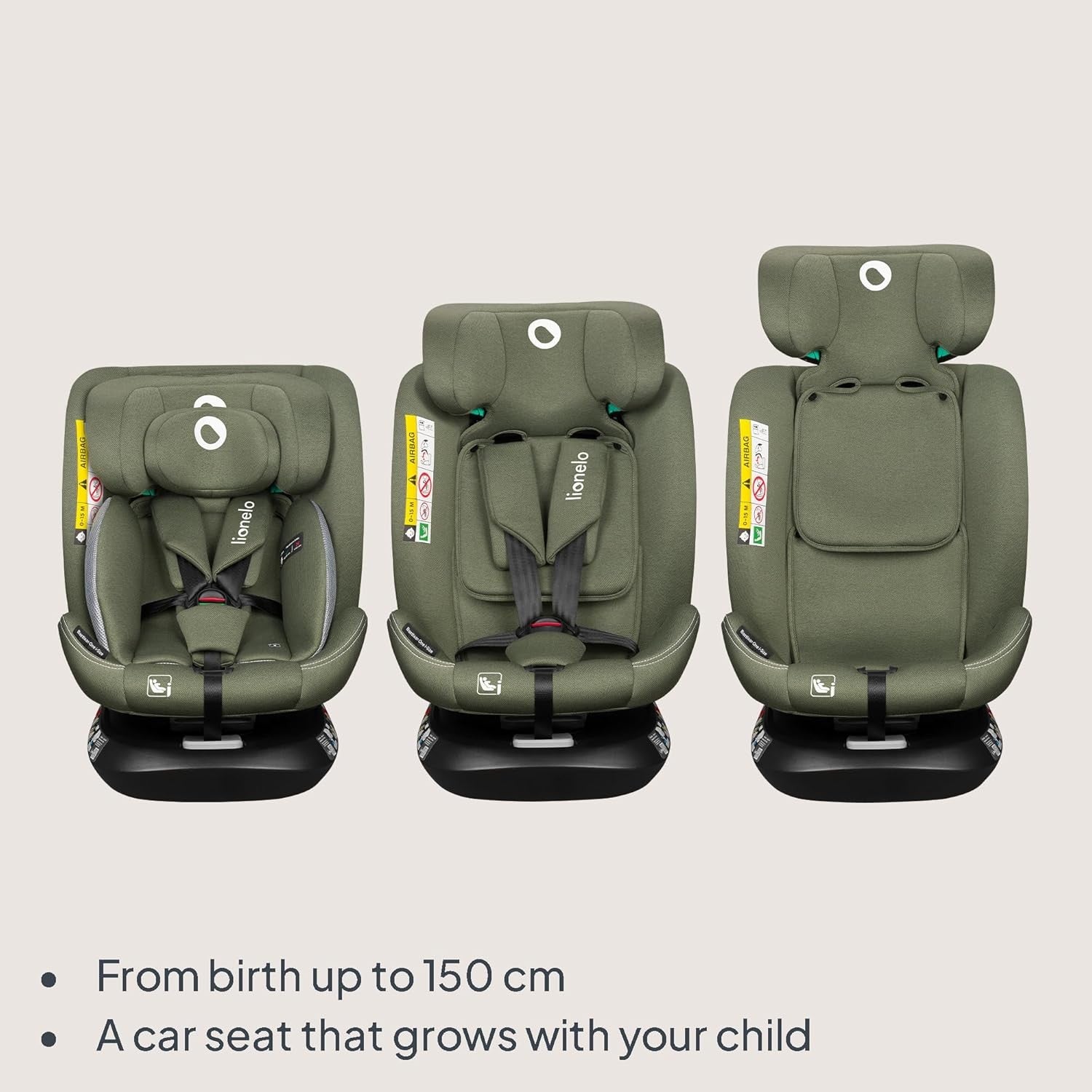 360° Swivel ISOFIX i-Size Baby Seat 0–12 Years Rear & Forward Facing