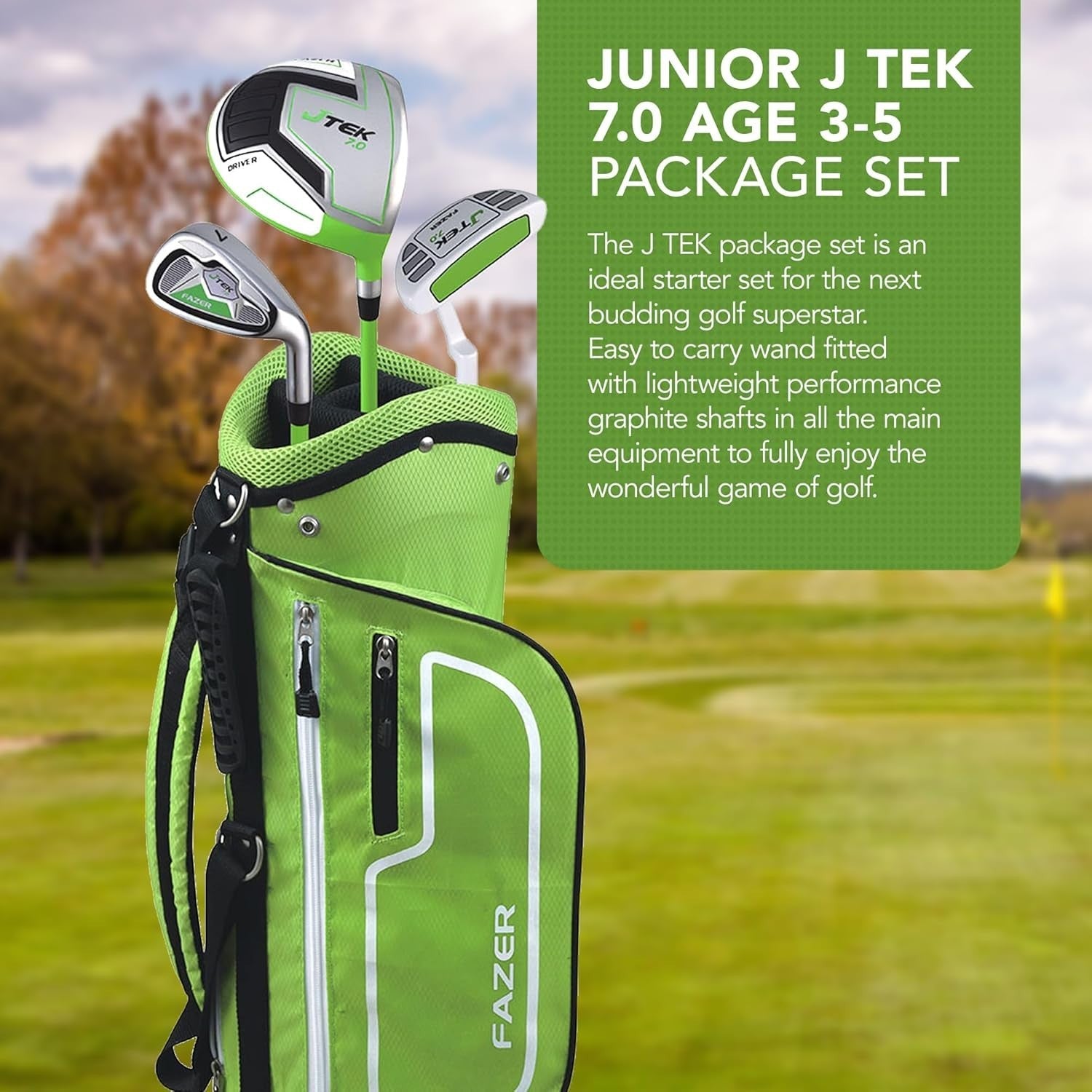 Junior Golf Club Set Right Hand Kids Starter Driver Irons Putter Stand Bag