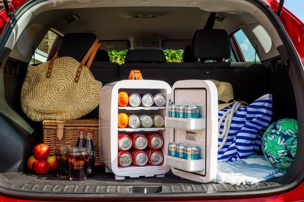 15L Mini Fridge Portable Grey AC/DC Cooler Bedroom Car Use