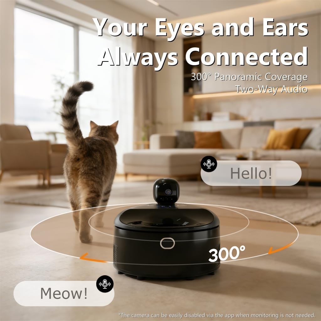 Smart Wet Food Cat Feeder Camera App Control Refrigerated 5 Meal White
