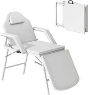 Portable 3-Section Massage Table Adjustable Beauty Bed Recliner w/ Face Hole