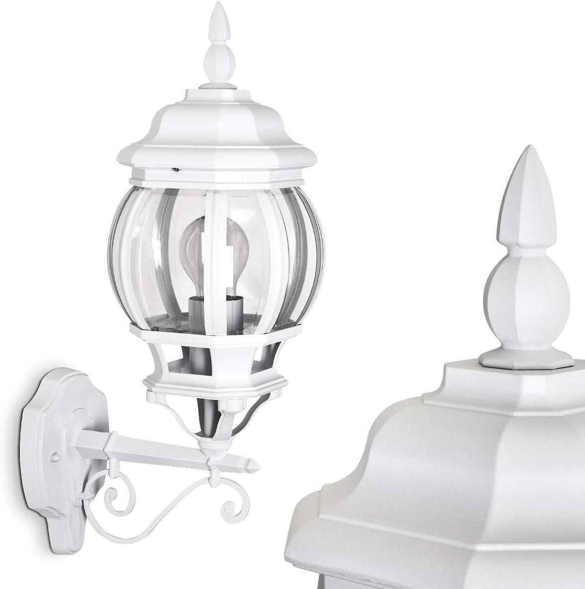 Lentua Outdoor Wall Light – White Antique Aluminum IP44