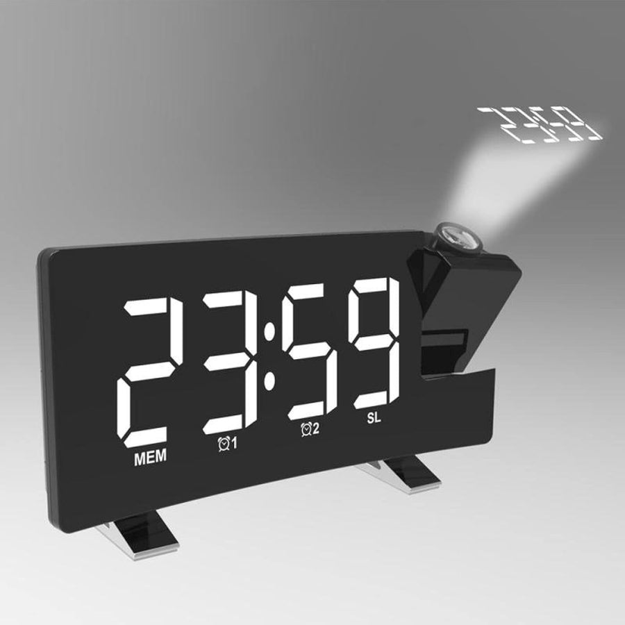 Projection Alarm Clock Large LED Display FM Radio Bedside Timer