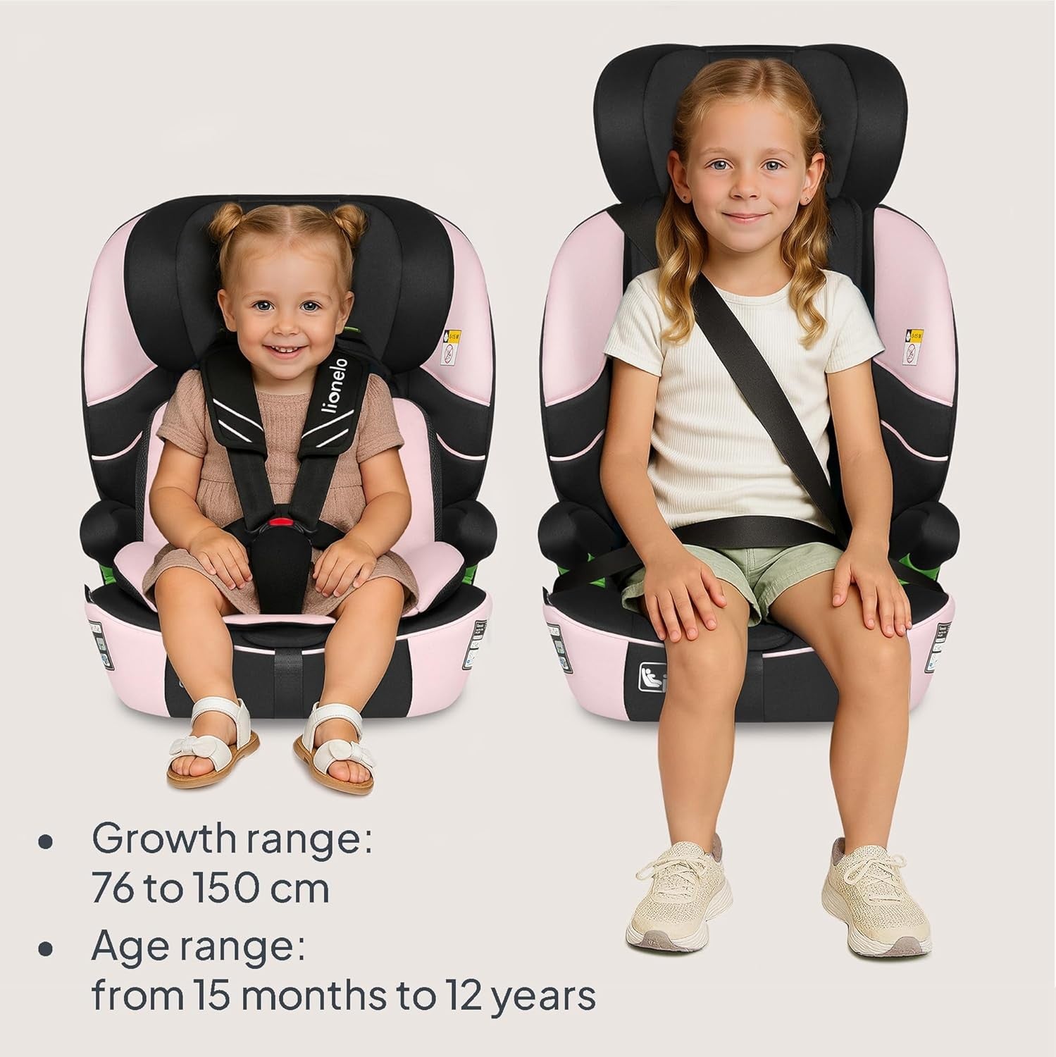 ISOFIX Child Car Seat 12 Months–12 Years Side Impact Adjustable Headrest
