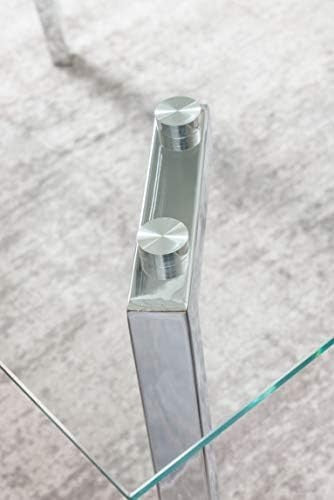 Modern Chrome & Glass Dining Table 130x75cm Rectangular Stylish Design