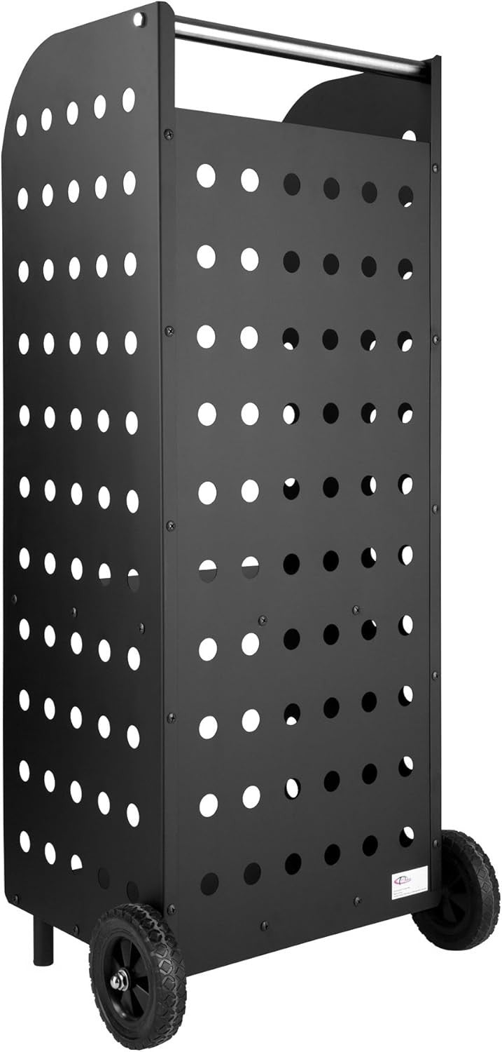 Firewood Log Holder with Wheels & Shelf – Indoor Outdoor Steel Rack 53x41x112cm