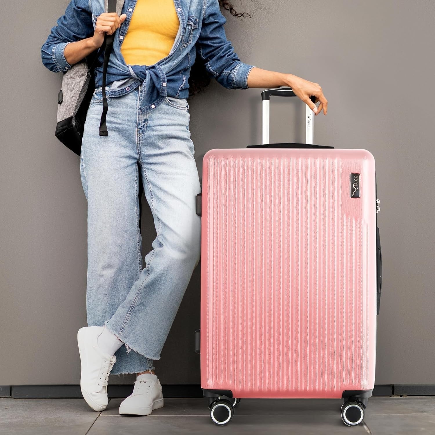 28in Large ABS Travel Suitcase Check In Luggage TSA Indent Lock Spinner