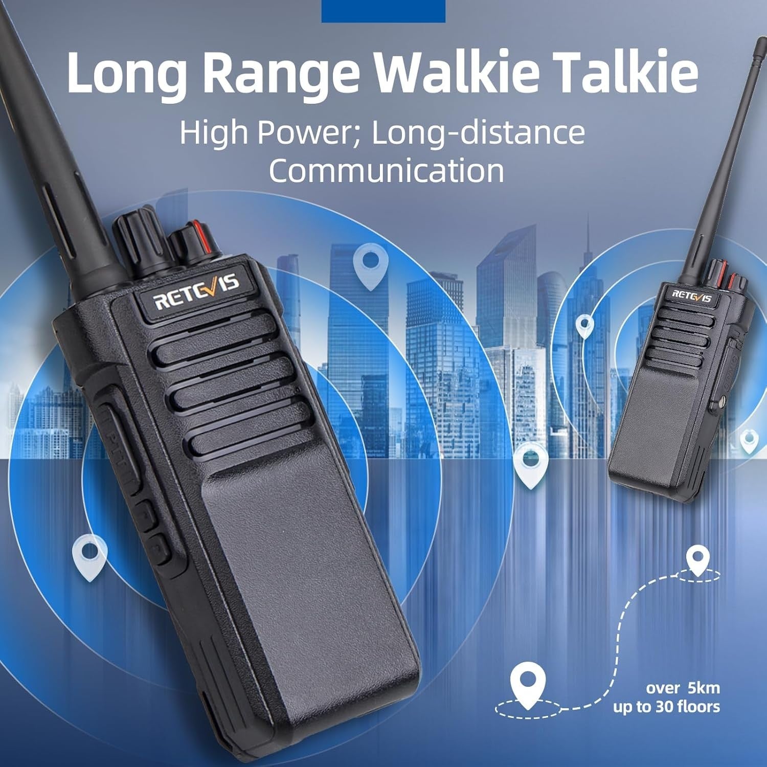 DMR Digital Walkie Talkies IP67 Waterproof Long Range Wireless Earpiece