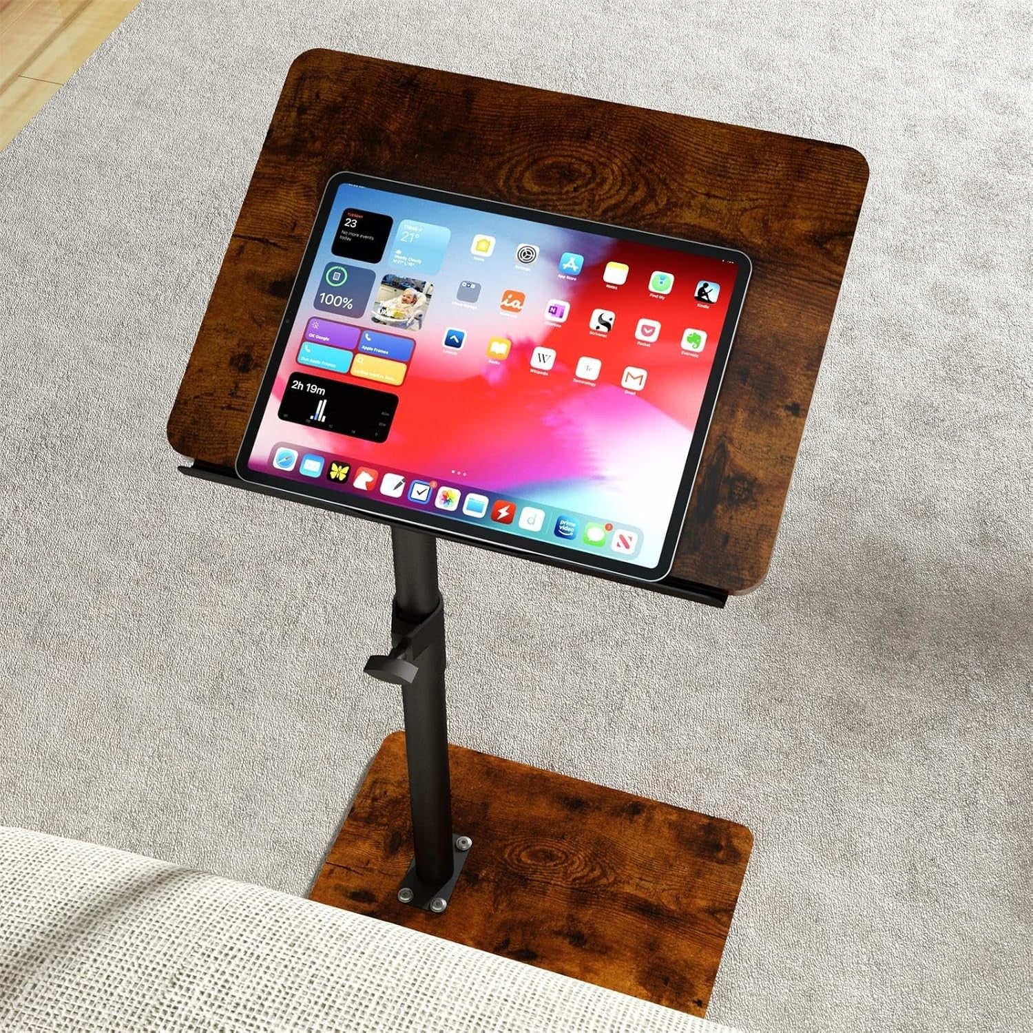 Adjustable Sofa Armrest Tray Table Laptop Stand Couch Side Desk Swivel